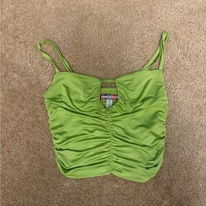 Urban Outfitters Lime Green Ruched Crop top